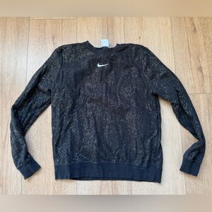 Nike Black and Gold Speckled Crewneck Sweater